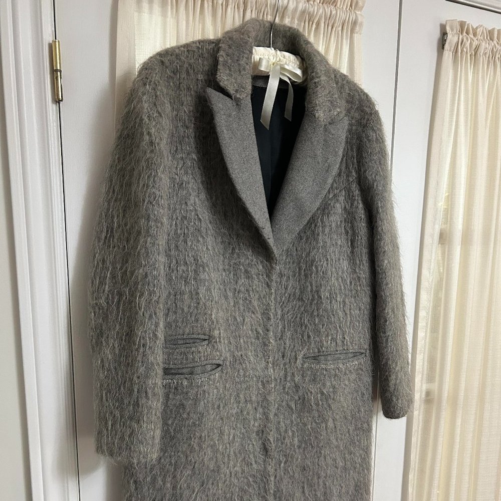 1 of 300 TOPSHOP Gray Wool/Alpaca/Mohair Coat, Size: US 4/EU 36/UK 8